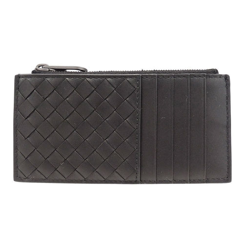 Bottega Veneta Wallet Intrecciato Coin Case Leather Black