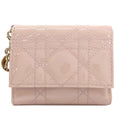 Dior Lady Lotus Bifold Wallet Patent Leather