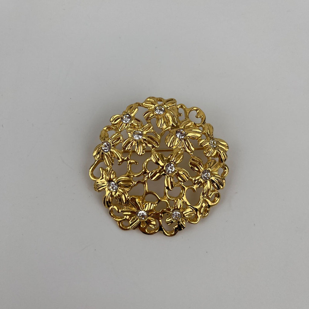 Saint Laurent Yves Brooch Gold Vintage — view 2