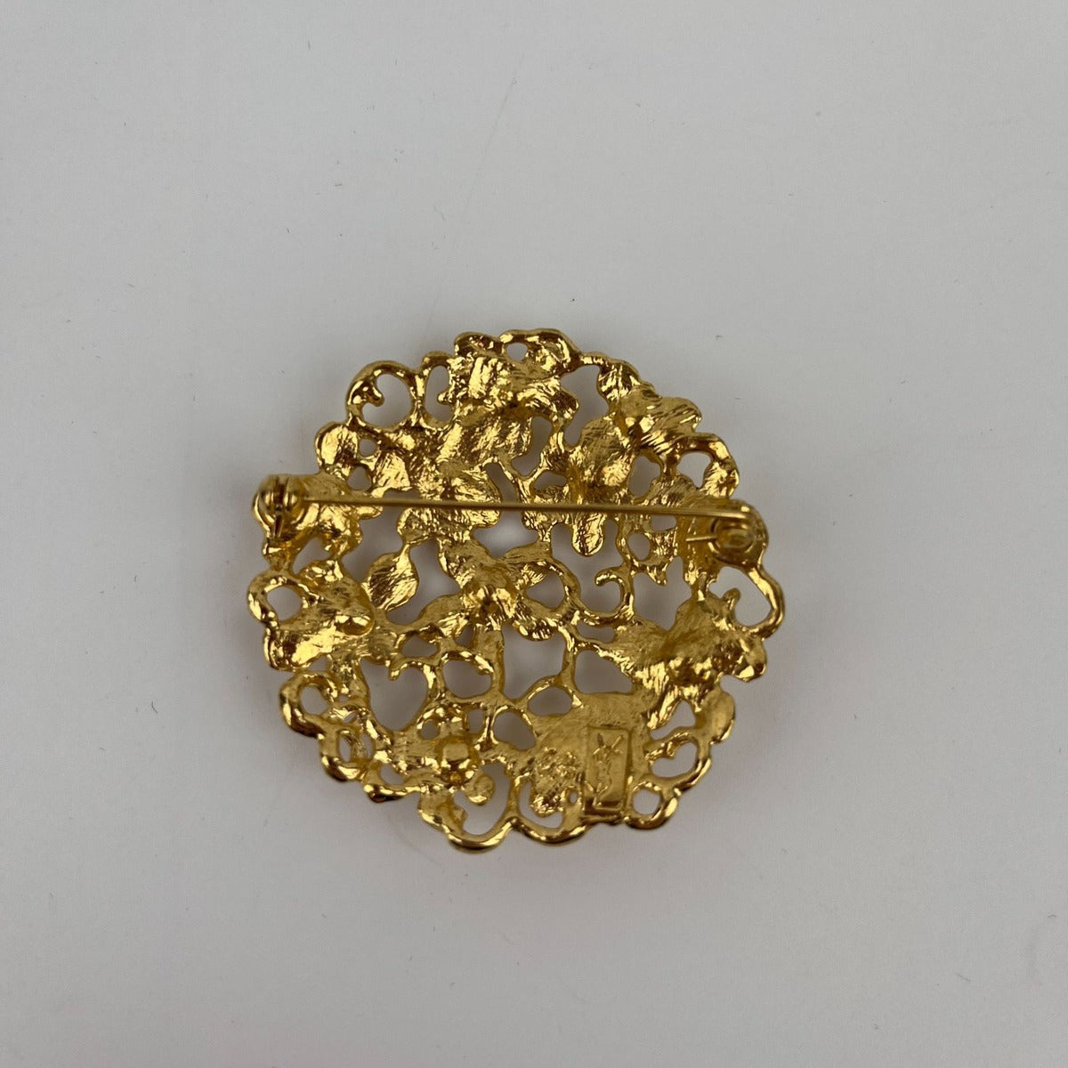 Saint Laurent Yves Brooch Gold Vintage — view 3