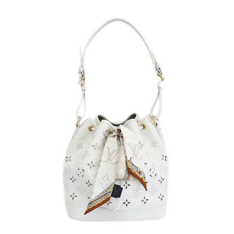 Louis Vuitton Noe PM Broderie-anglais Shoulder Bag White