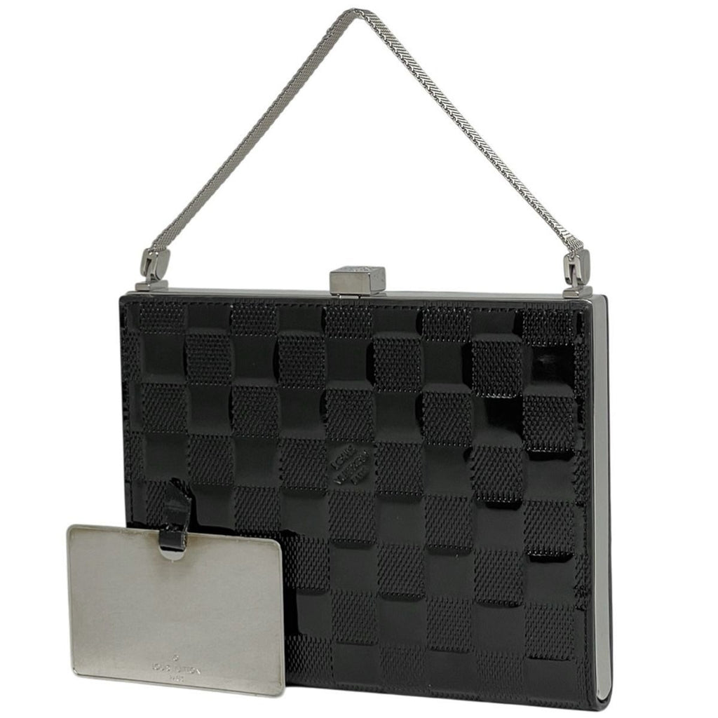 Louis Vuitton Ange MM Enamel Patent Leather Handbag Damier Vernis Noir Black