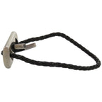 Hermes Leather Silver 925 Black Hardware Bracelet 1124 — view 4