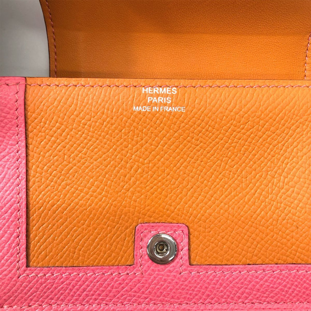 Hermes Camaille Mini Coin Case Veau Epsom Orange Pink — view 7