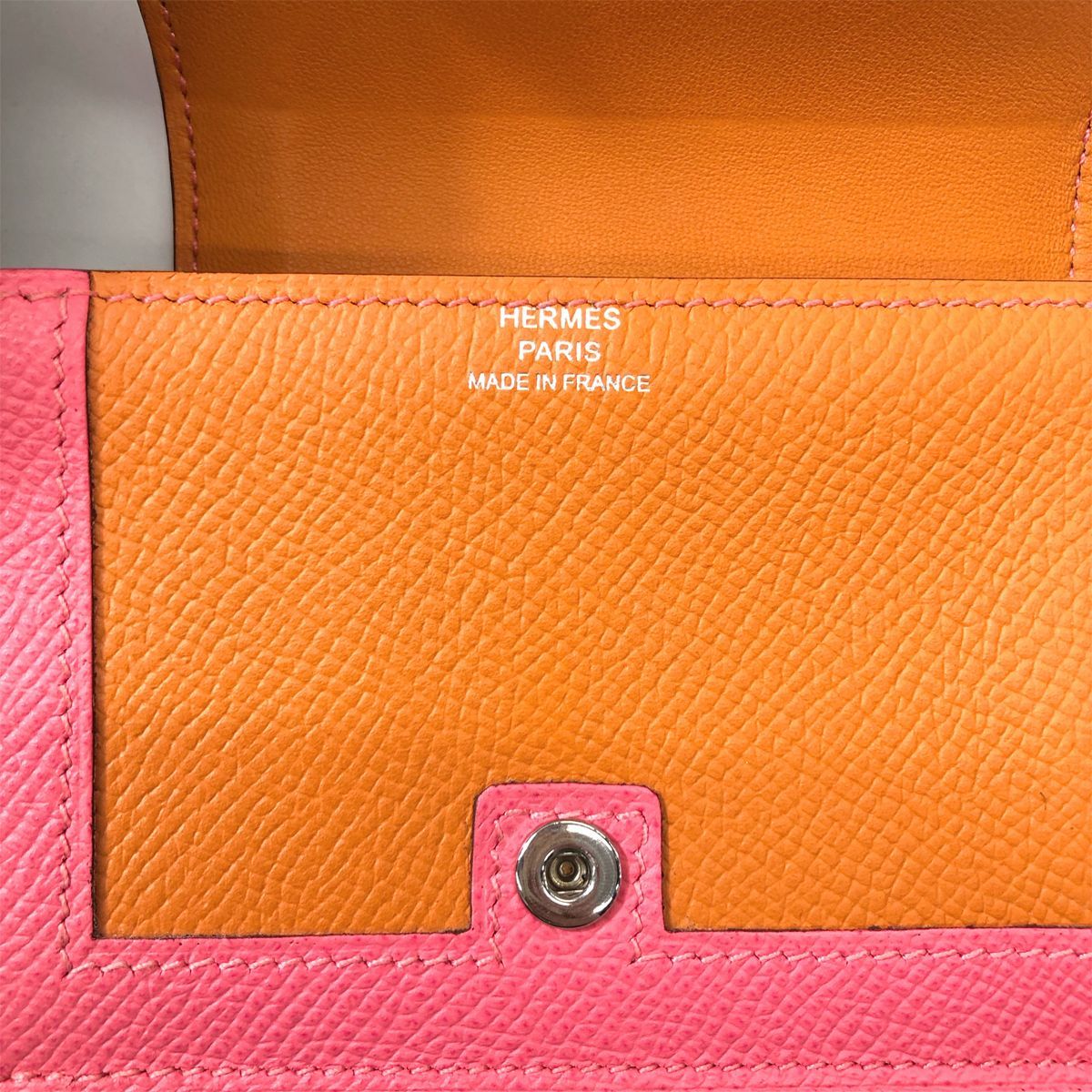 Hermes Camaille Mini Coin Case Veau Epsom Orange Pink — view 7