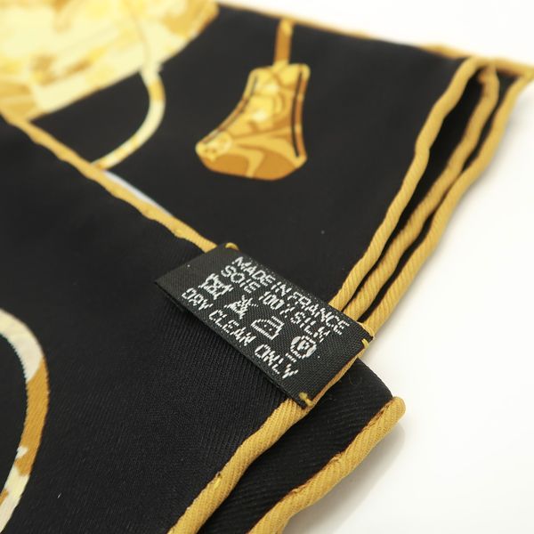 Hermes Kelly En Caleche 70 Kelly's Carriage Black Yellow Silk — view 8