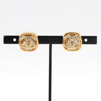 Chanel Earrings Gold Coco Mark Square — view 7