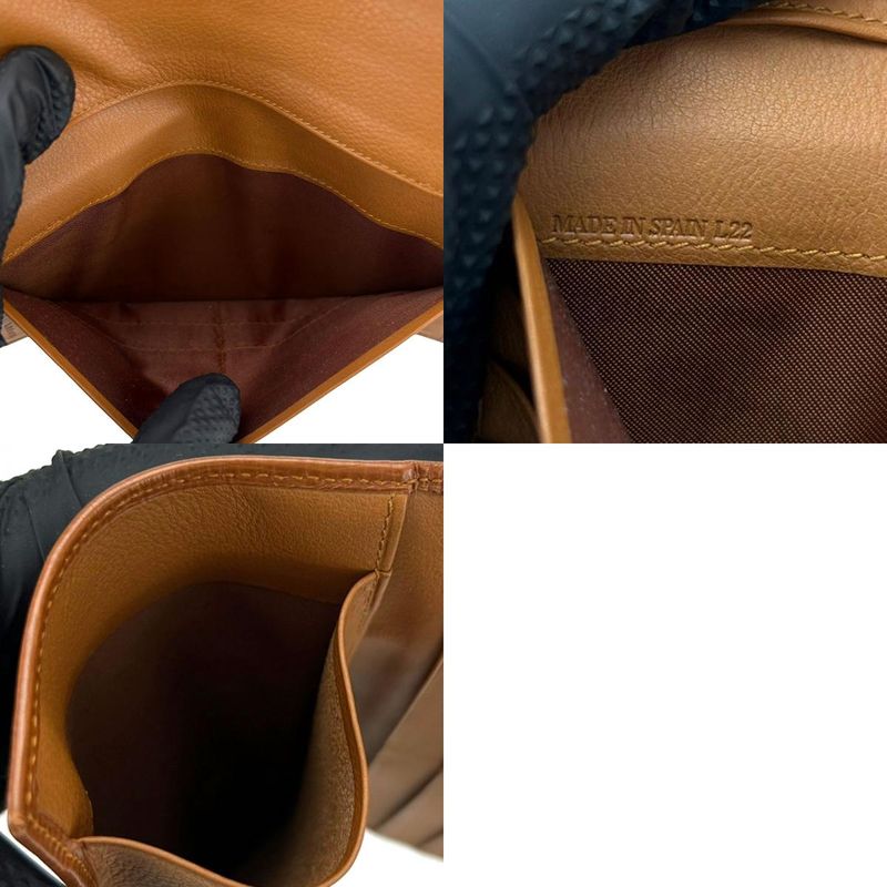 Loewe Wallet Leather Brown Slim Card Case Logo — view 9