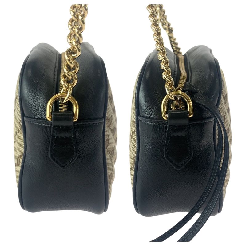 Gucci GG Marmont Quilted Beige Brown Gold Hardware Canvas — view 8