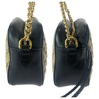 Gucci GG Marmont Quilted Beige Brown Gold Hardware Canvas — view 8