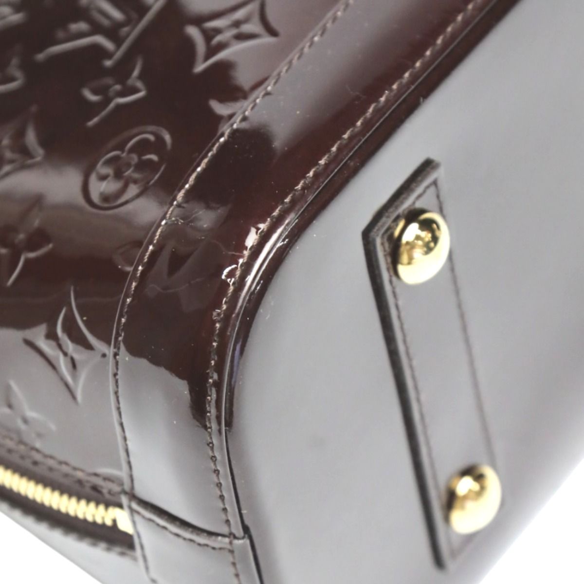 Louis Vuitton Vernis Handbag Alma PM Wine Red — view 8