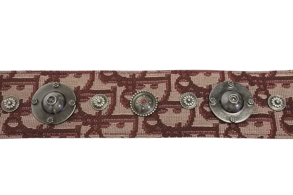 Dior Shoulder Strap Trotter Studs Leather Canvas Bordeaux — view 6