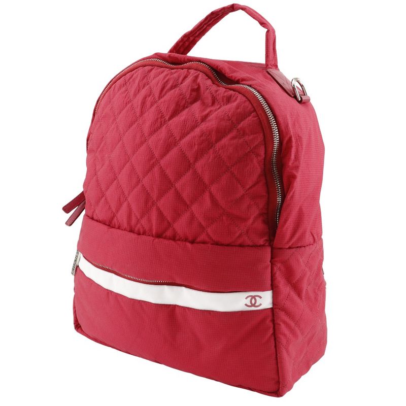 Chanel Quilted Nylon Red Backpack Daypack — view 2