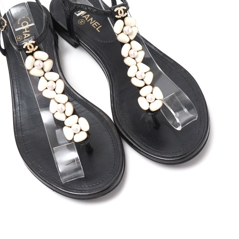 Chanel Sandals Size 35 C Thong Ankle Strap Shoes CC Coco Mark Imitation — view 6