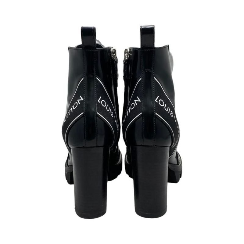 Louis Vuitton Star Trail Ankle Boots 35 1 2 Black White Logo Line — view 2