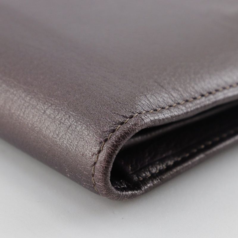 Chanel Camellia Coco Mark Leather Metallic Purple Long Wallet — view 4