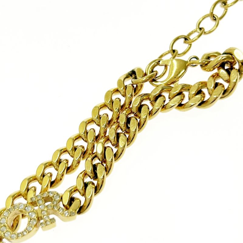 Christian Dior GP Rhinestone Evolution Logo Bracelet Gold — view 4