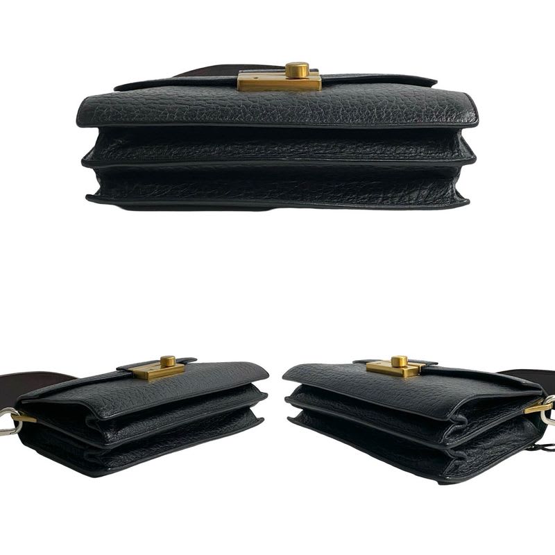 Prada Logo Hardware Leather Tweed Semi One Shoulder Bag Mini — view 7
