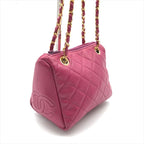 Chanel CC Logo Quilted Mini Chain Shoulder Bag Pink — view 3