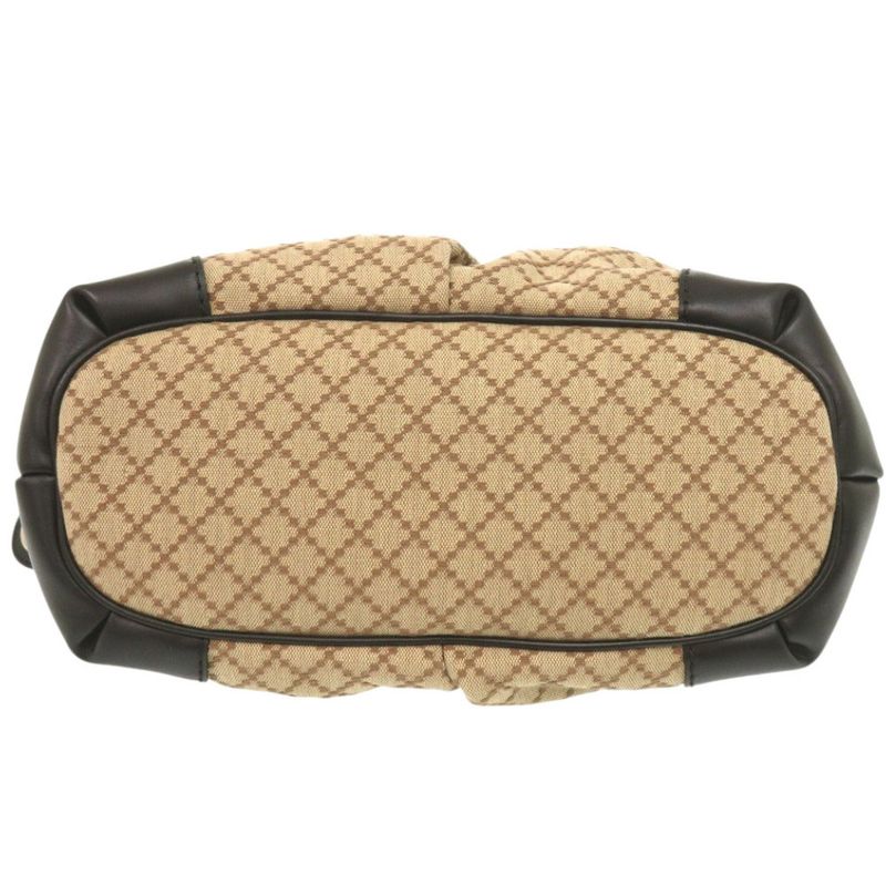 Gucci GG Canvas Leather Beige Black 2-Way Handbag 1465 — view 5