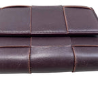 Bottega Veneta Trifold Wallet Maxi Intrecciato Leather Purple — view 5