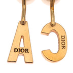 Dior Pearl Letter Charm Gold Earrings — view 5