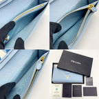 Prada Saffiano Leather Wallet 1 Mv025 sky Blue Bifold Long — view 8