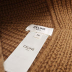 Celine Triomphe Crochet Bucket Hat 2 A80 T384 D Camel Beige Cashmere — view 9