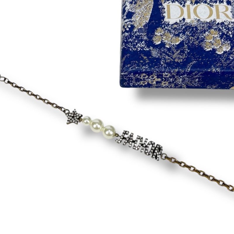 Christian Dior Bracelet Gold Hardware Pearl Star Rhinestone Vintage Work — view 3