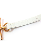 Hermes Maul Bracelet Pink Gold Hardware Leather White T2 — view 8