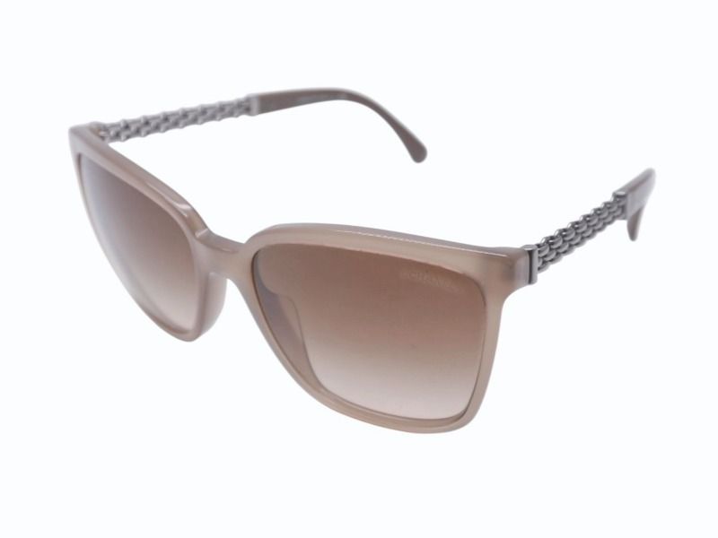 Chanel Sunglasses Chain Temple Acetate Metal Brown Silver Eyewear — view 3