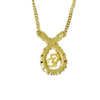 Christian Dior GP Rhinestone CD Logo Necklace Gold — view 3