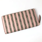 Gucci Wallet Pink GG Supreme Candy Cane Stripe Zip Around — view 2