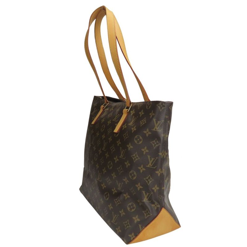 Louis Vuitton Tote Bag Cabas Mezzo Monogram Nubuck Leather Brown — view 2