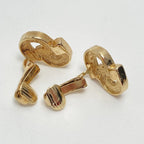 Christian Dior CD Logo Rhinestone Earrings Gold GP Vintage — view 4
