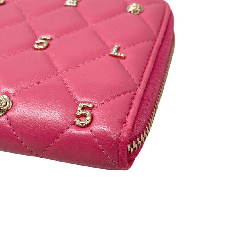 Chanel Long Wallet Zip Round Ap1590 Quilted Lambskin Coco Mark — view 4