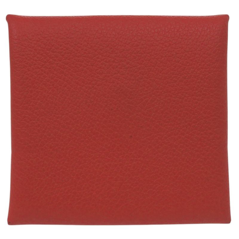Hermes Bastia Evercolor Rouge Coup Silver Hardware Coin Case