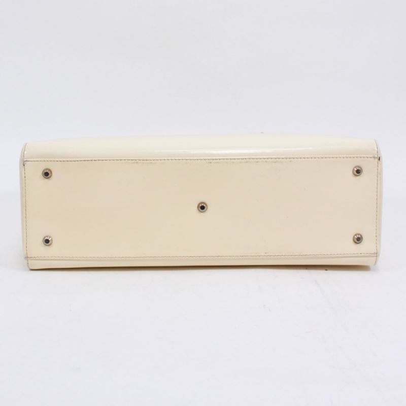 Christian Dior Enamel White Handbag Silver — view 4