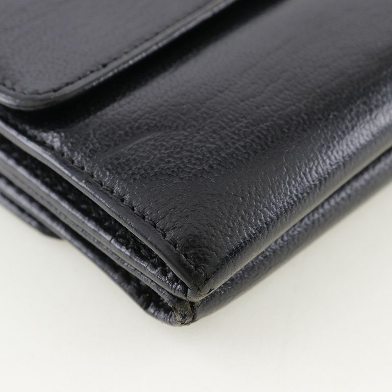 Chanel Coco Mark W Hook Calf Black Bifold Wallet — view 4