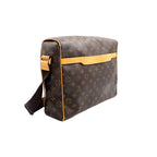 Louis Vuitton Aves Monogram Leather Canvas Brown Light Shoulder Bag Gold — view 2