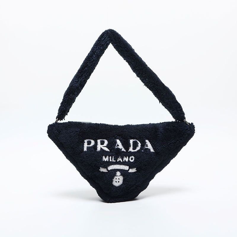 Prada Shoulder Bag Terry Cloth Triangle Pile