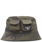 Prada Hat Re-Nylon Pocket Bucket Nylon Camouflage L Triangle
