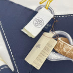Hermes Scarf Carre 90 Silk Projets Carres Au Crayon White Navy — view 2