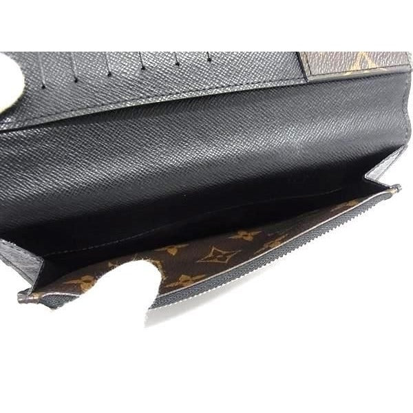 Louis Vuitton Long Wallet Monogram Macassar Portefeuille Tanon Brown — view 5