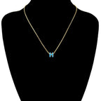 Hermes Box Mini Pop Necklace Pendant Choker Gold Blue Jean — view 2