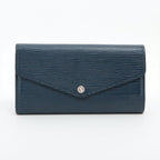 Louis Vuitton Epi Portefeuille Sarah Long Wallet Andigo Blue
