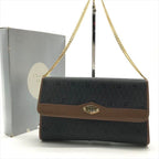 Dior Chain Shoulder Bag Clutch Vintage Leather Black