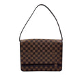 Louis Vuitton Tribeca Carre Damier Ebene Leather Brown Shoulder Bag Gold