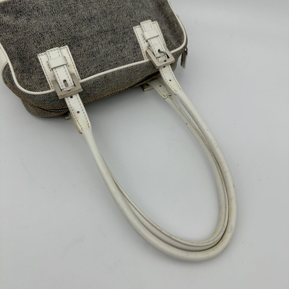 Fendi Color Combination Denim Leather Box Shoulder Bag — view 5