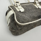 Fendi Color Combination Denim Leather Box Shoulder Bag — view 9